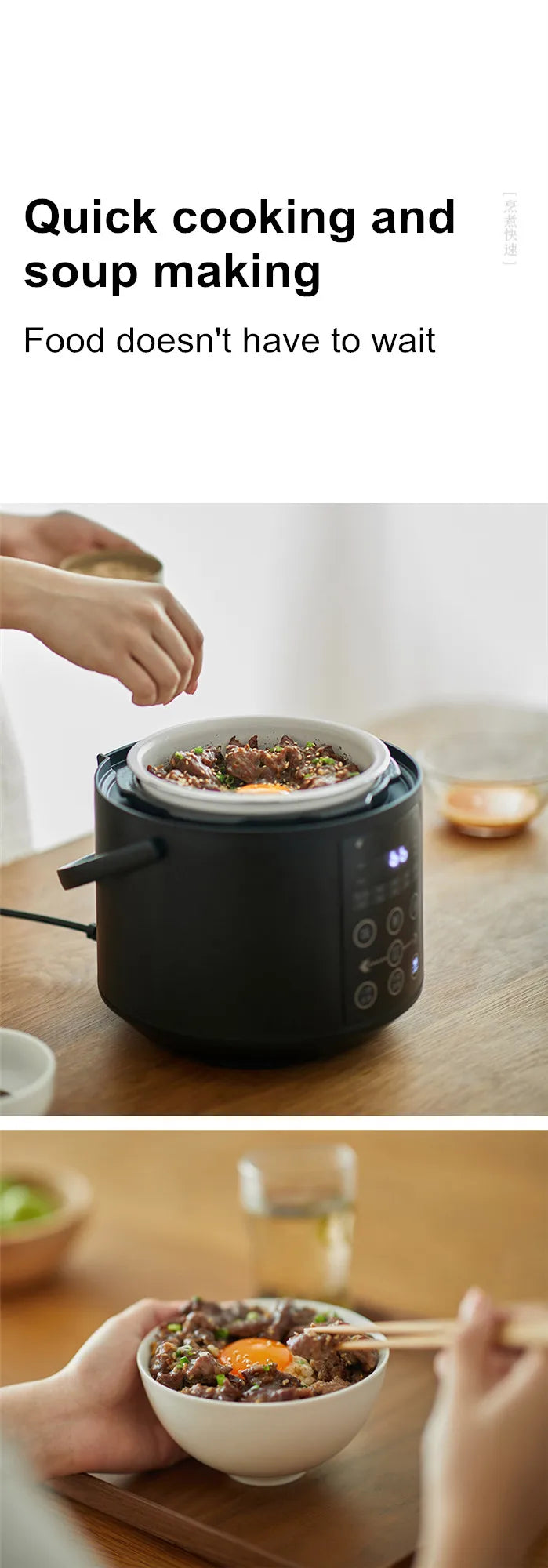 Mini Rice Cooker Ceramic Coated Pot 2l Travel