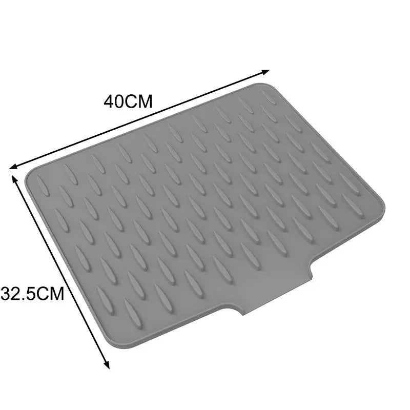 Silicone Dish Drying Mat Durable Tilted Water Drain