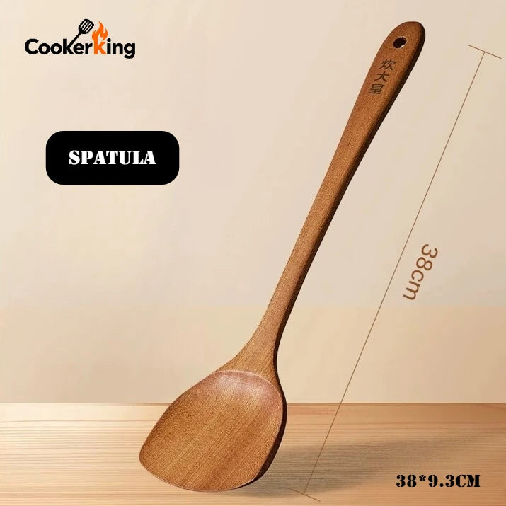 Cooker King 3-In-1 Cooking Ebony Spatula Spoon Family