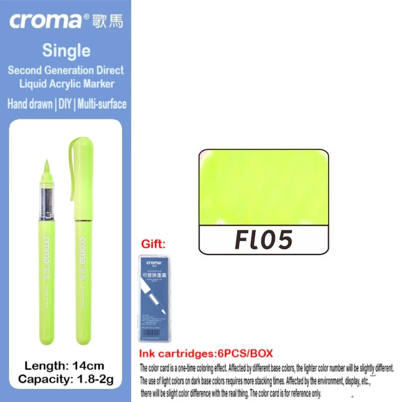 Croma 160/1 Colors Refillable Direct Liquid Acrylic Marker