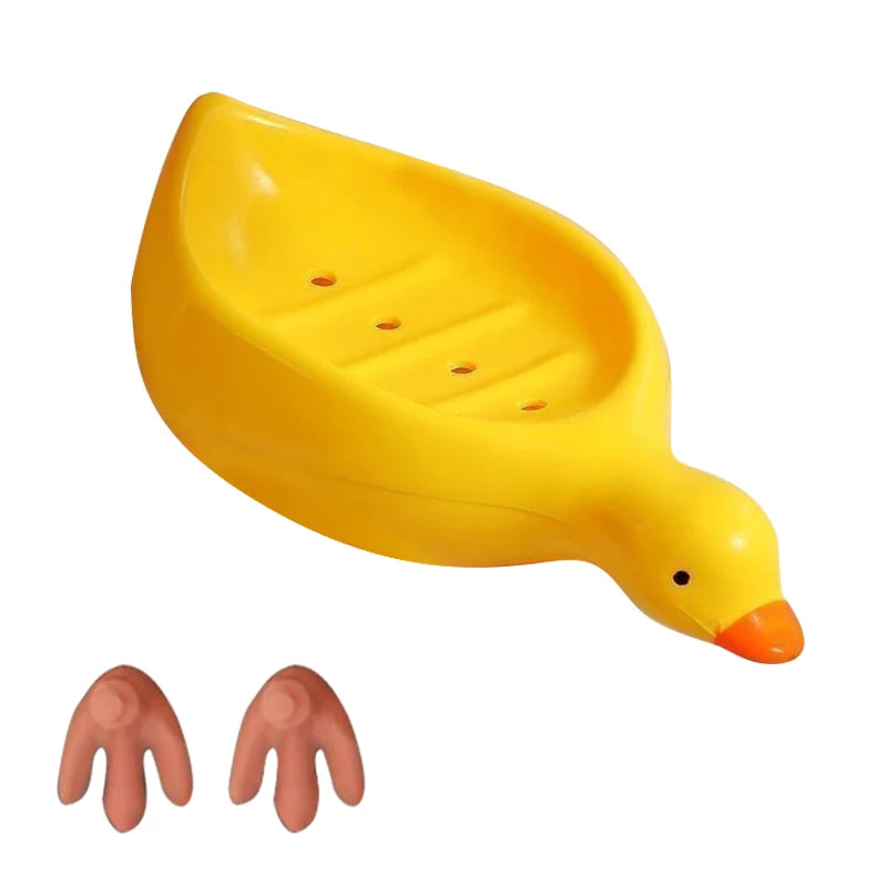 Plastic Soap Dish Self-Draining Soap Holder Cute Duck