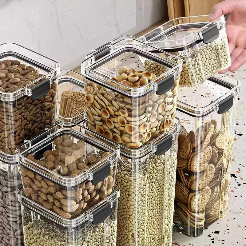 Airtight Sealed Plastic Food Storage Box Transparent Cereal