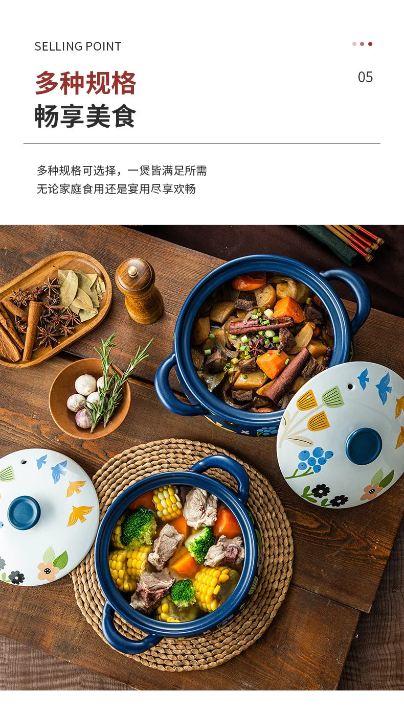 Korean Ceramic Casserole Creative Drum-Shaped Stew Pot Spodumene