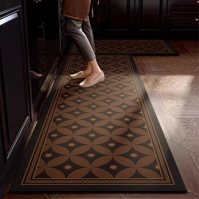 Floor Mat Long Rug Waterproof Non-Slip Pvc Leather