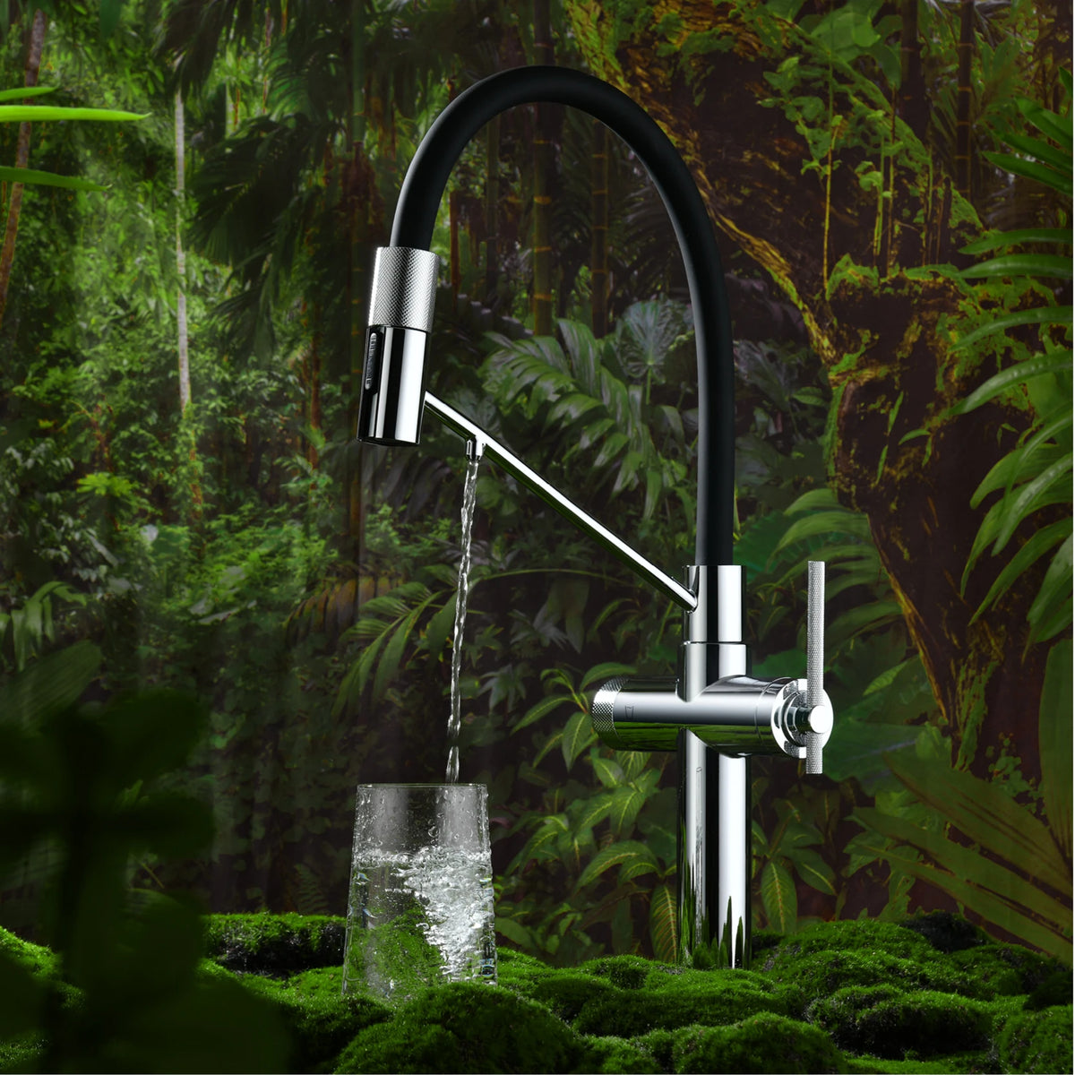 Aitana Brushed Rose Gold Pull-Out Faucet Luxury Drinking