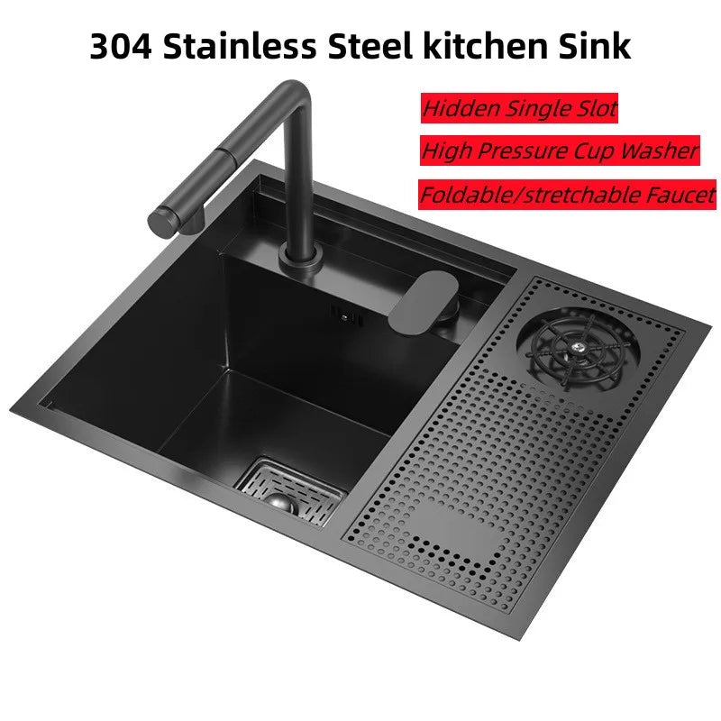 55cmx45cm Sink Nano 304 Stainless Steel Vegetable Wash
