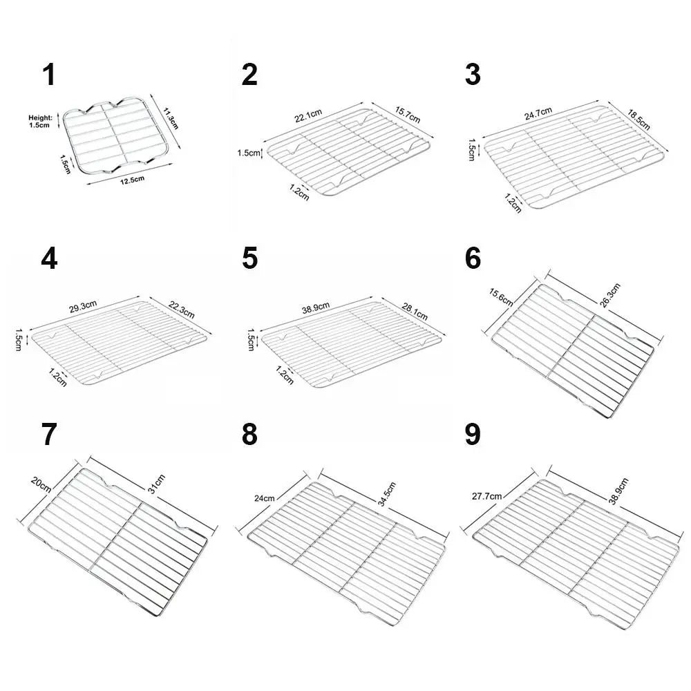 Stainless Steel Cooling Rack Non-Stick Silver Baking Tray