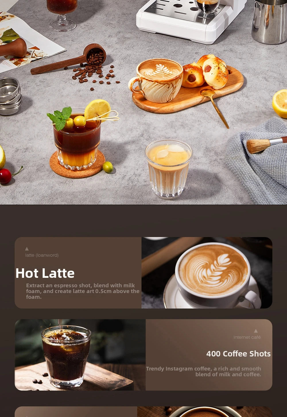 2-In-1 Cold & Coffee Maker Built-In Grinder &