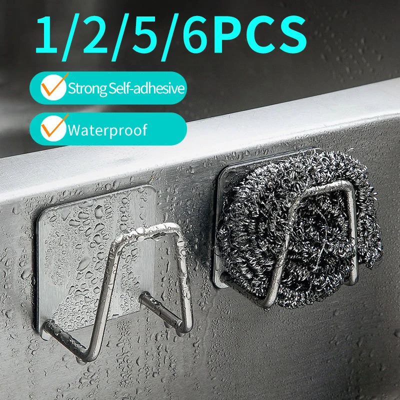 Stainless Steel Sink Sponges Holder Self Adhesive Drain