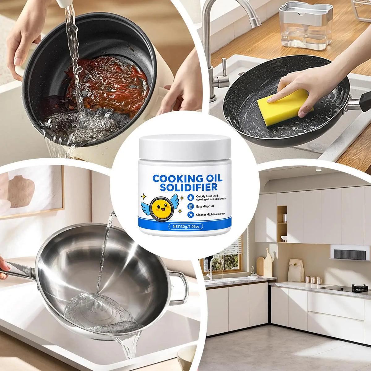 30ml Natural Oil Solidifier Powder Grease Cleaner Disposal