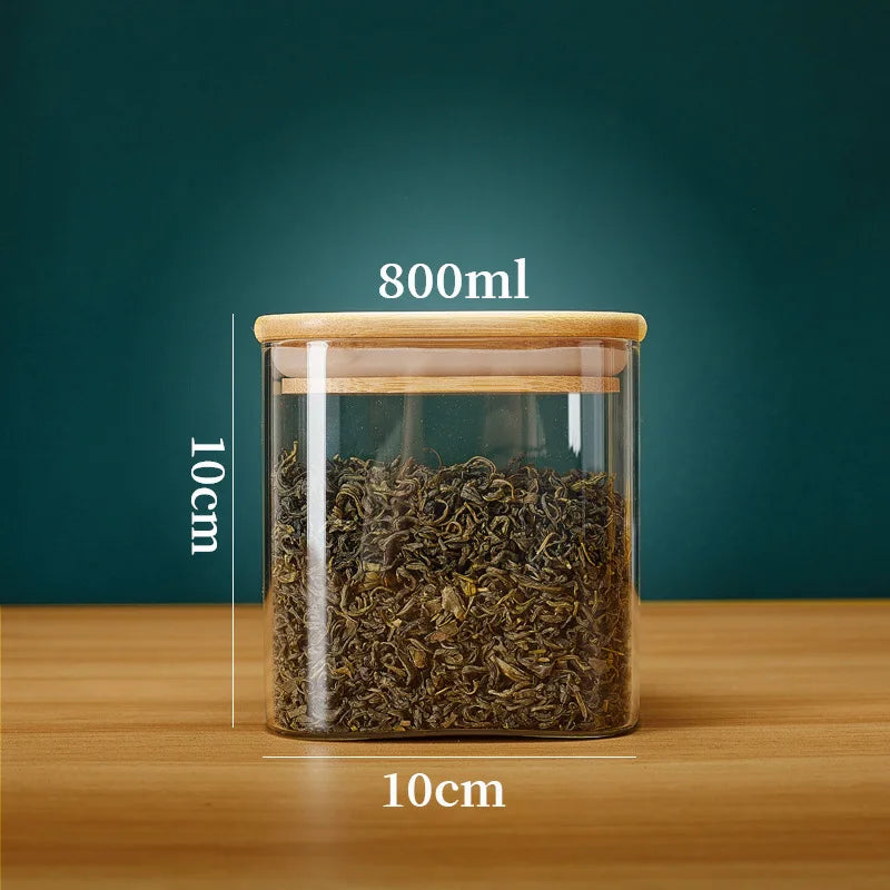 Airtight Glass Storage Canister Lids Food Storage Container