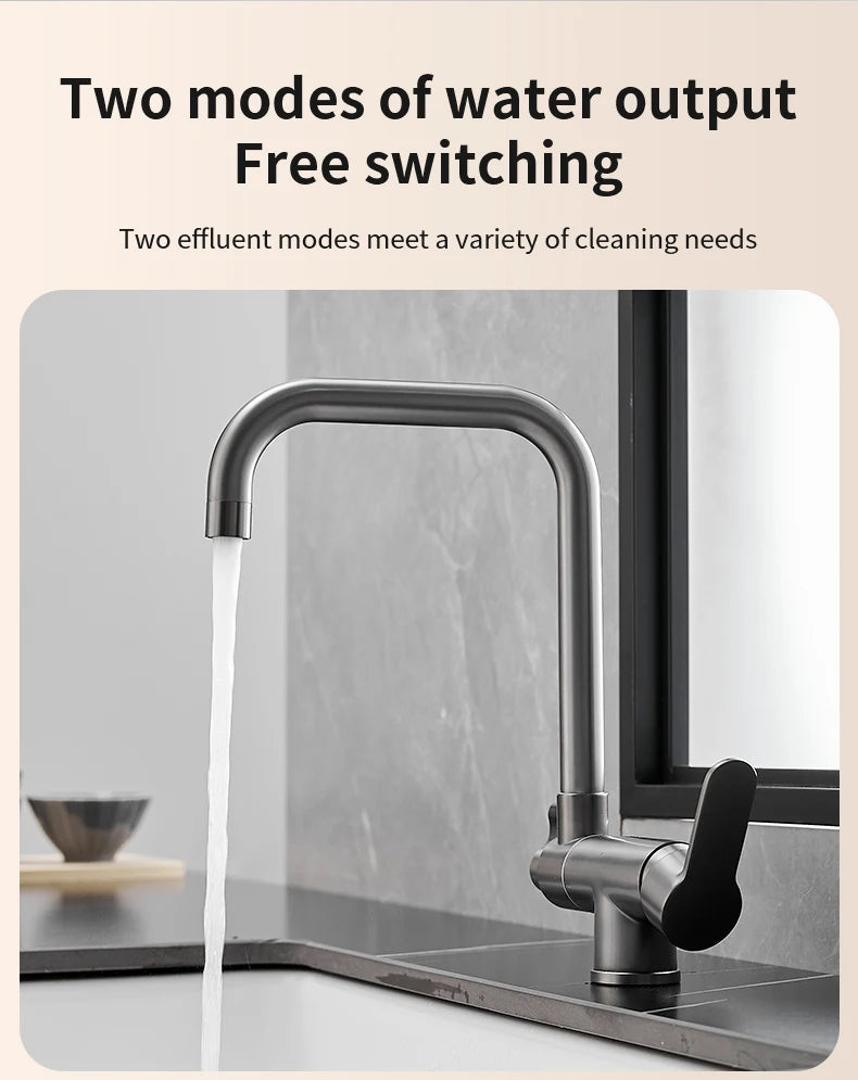 Grey Color Faucets Folded Waterfilter Taps Mixer Drinking