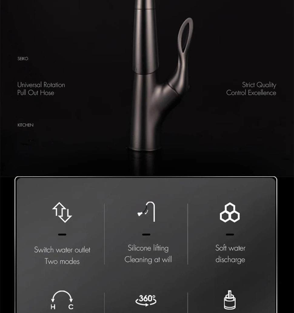 Pull Out Sensor Faucet Handle Digital Display Pull