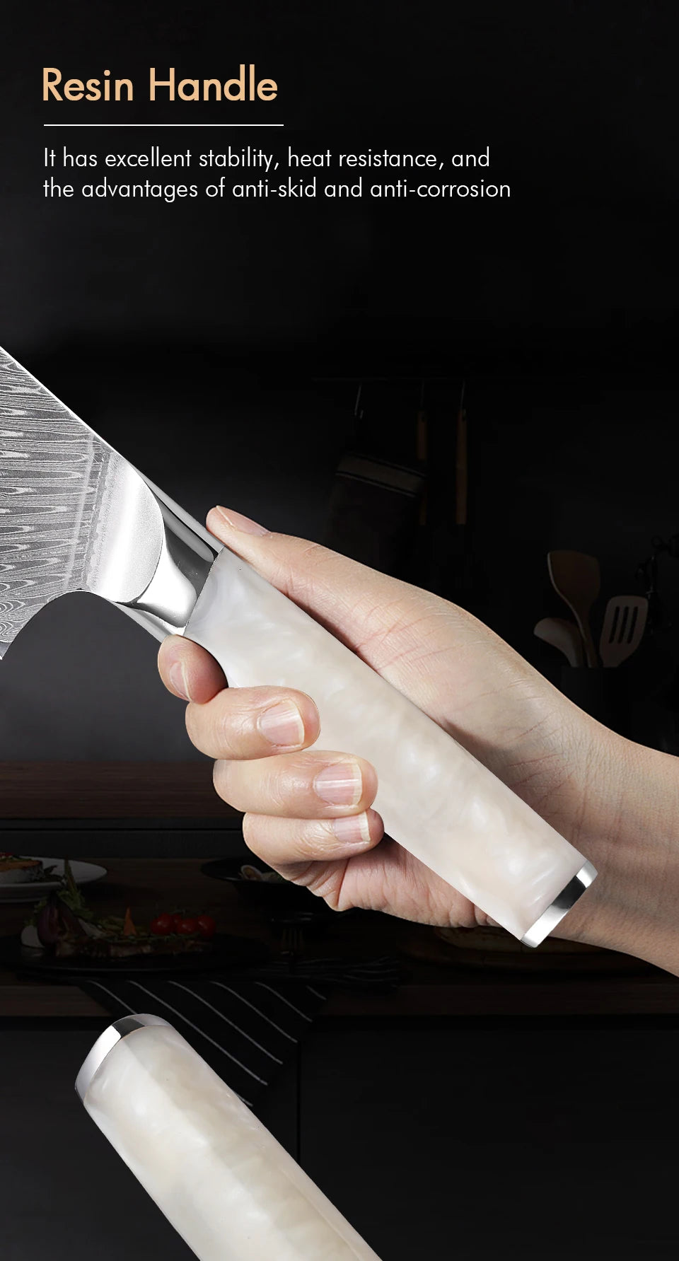 Young Japanese Chef Knife Damascus Steel Professional Knives