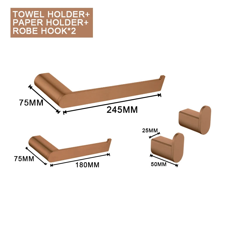 Brushed Rose Gold Storage Rack Towel Bar Tissue