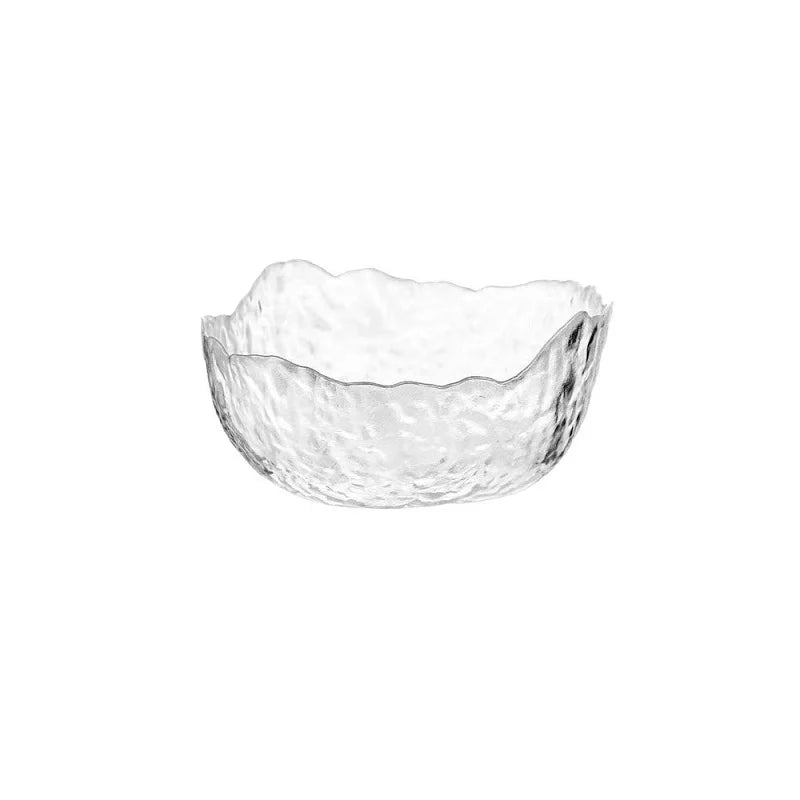 380/750/1450ml Salad Glass Bowl Gold Edge Fruit Candy