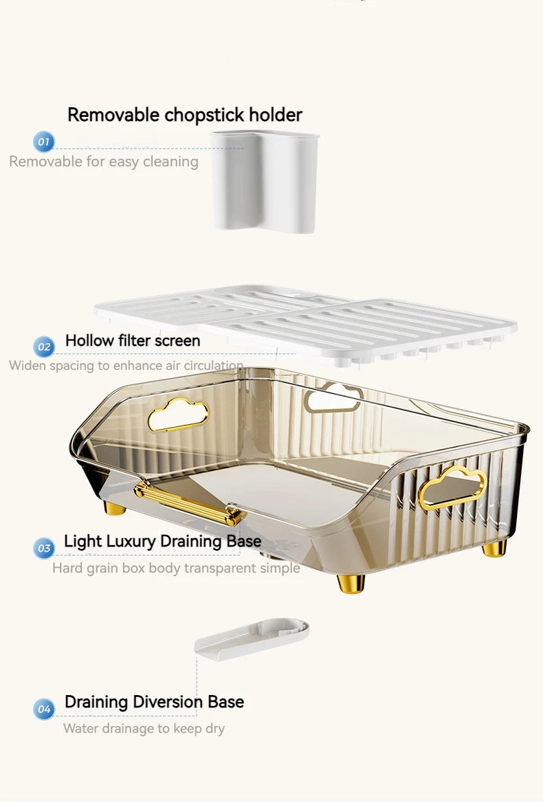 Luxury Dish Drying Rack Eco-Friendly Drainer Rack Drain