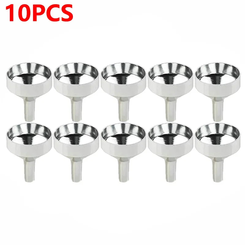 10/5/1pcs Stainless Steel Mini Funnel Detachable Filter
