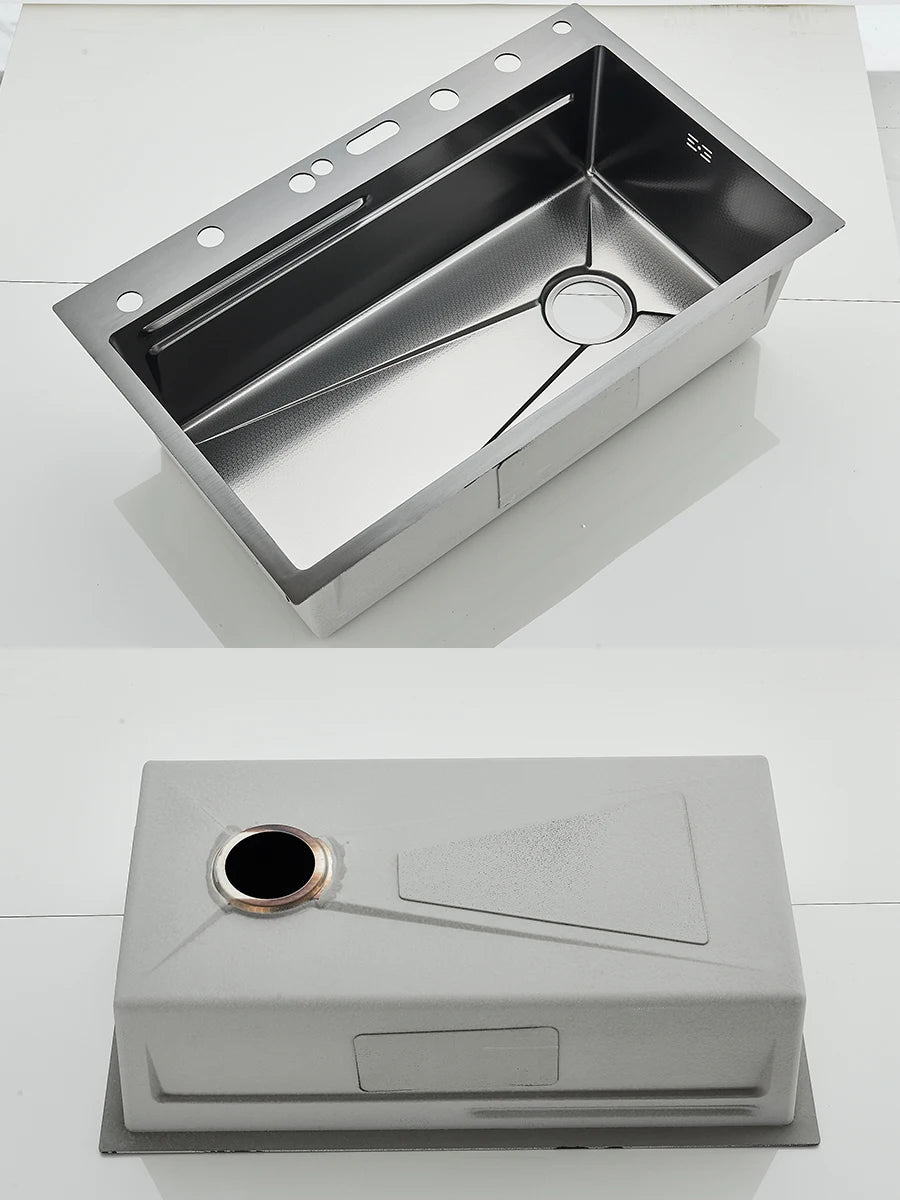 304 Stainless Steel Sink Digital Display Waterfall Faucet