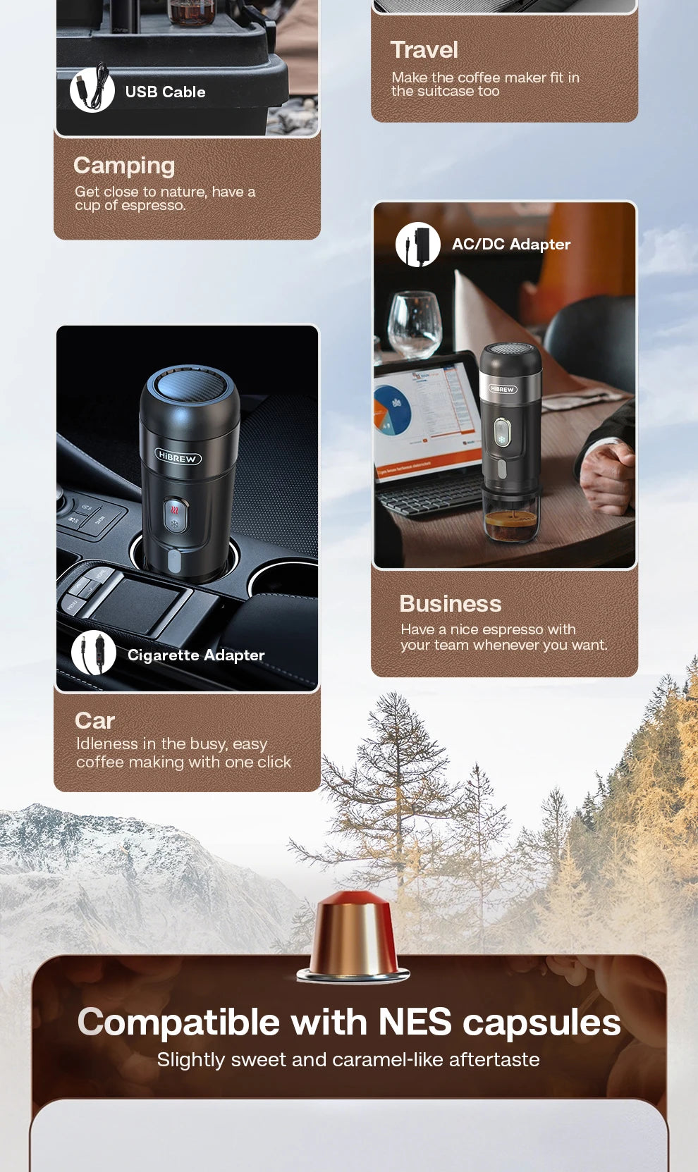 Hibrew Coffee Machine Expresso Coffee Maker Fit Nexpresso