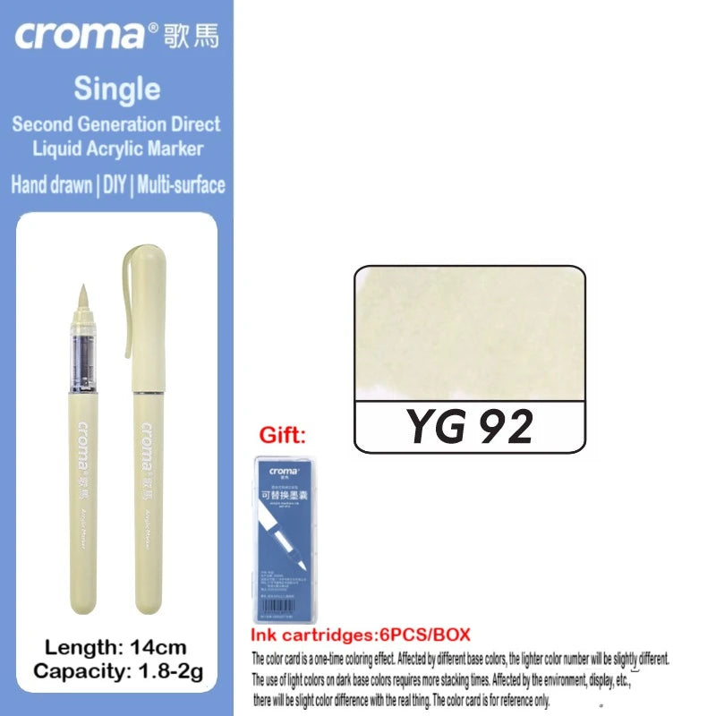 Croma 160/1 Colors Refillable Direct Liquid Acrylic Marker