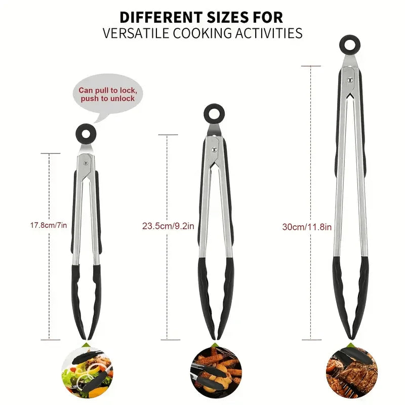 Size Available Heavy Duty Stainless Steel Tongs Silicone
