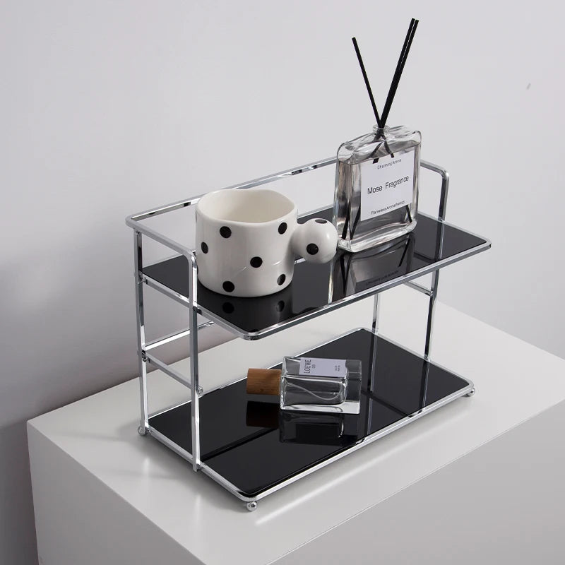 1pc Double-Layer Desktop Storage Rack Acrylic Organizer Cup