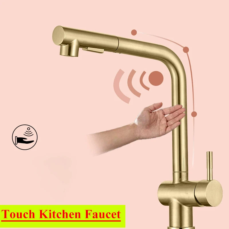 Cold Touch On Faucets Stainless Steel Pull Out
