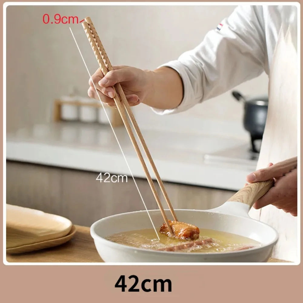 Pair Japanese Extra Long Wooden Chopsticks Polished Beech
