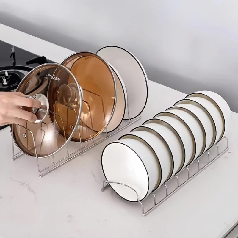 Stainless Steel Bowl Dish Drain Storage Rack Cabinet