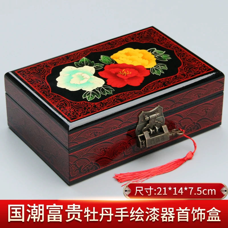 Chinese Style Wooden Lacquer Box Pu Er Tea