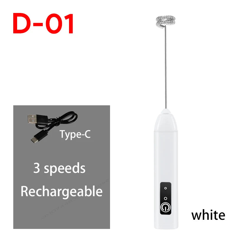 Electric Milk Frother Egg Beater Wireless Type-C Charging