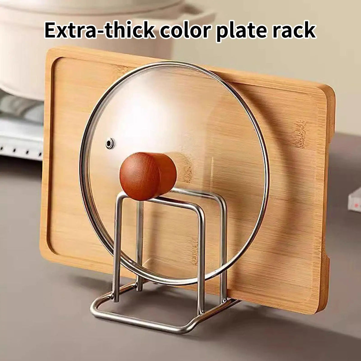 Chopping Board Rack Space-Saving Stainless Steel Pot Lid