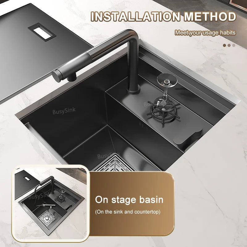 Hidden Apartment Bar Caravan Sink Stainless Steel Sink