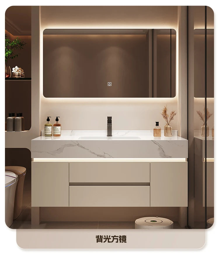 Partitions Storage Bathroom Cabinet Organizer Mirror Wall Shelves
