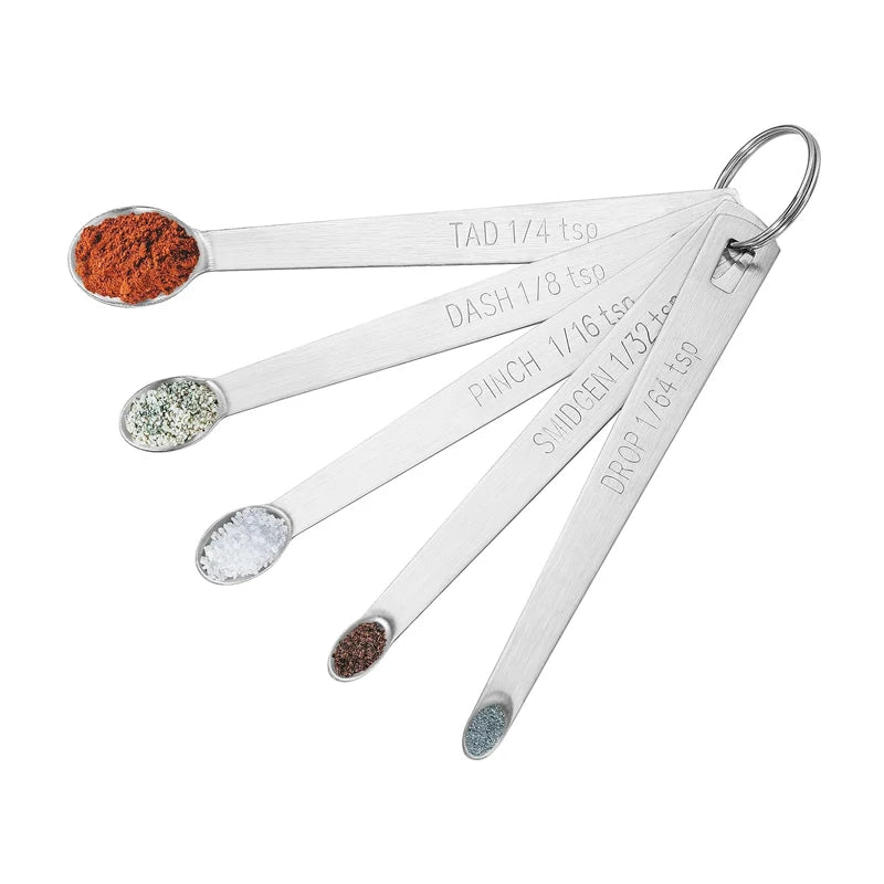 5pcs Measuring Spoon Stainless Steel Cooking Spoons Long