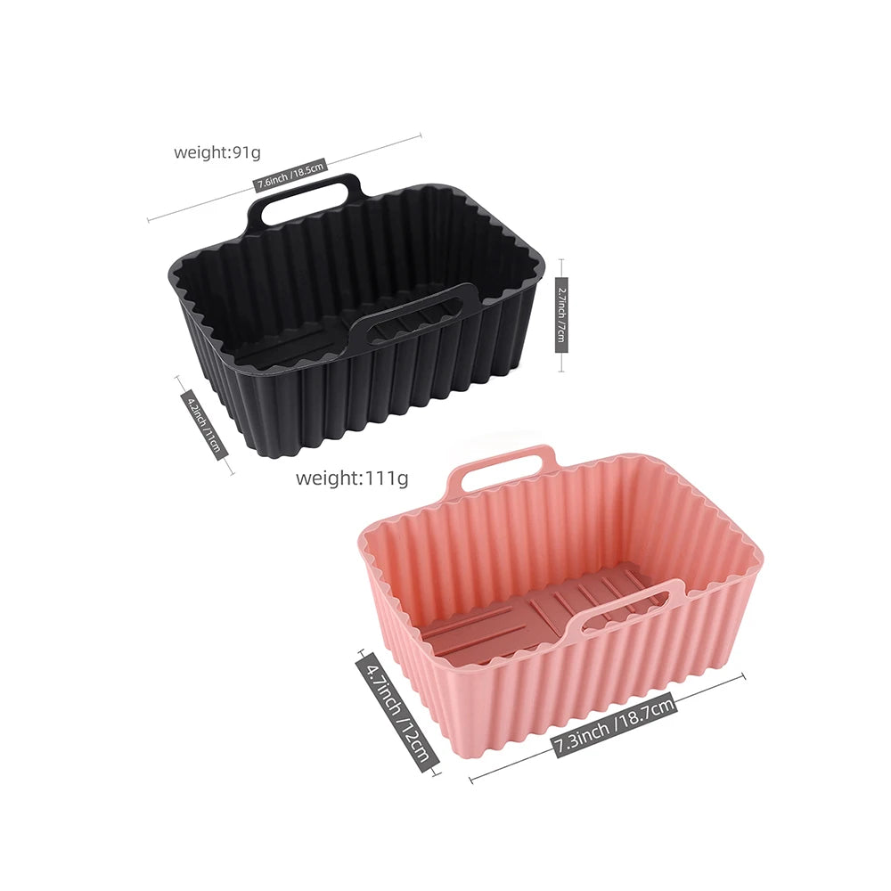 1pc Silicone Baking Tray Rectangular Air Fryer Silicone