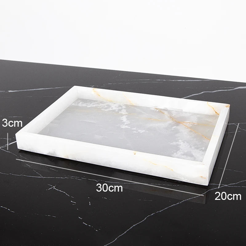 White Onyx Natural Marble Bathroom Luxury Soap Dispenser