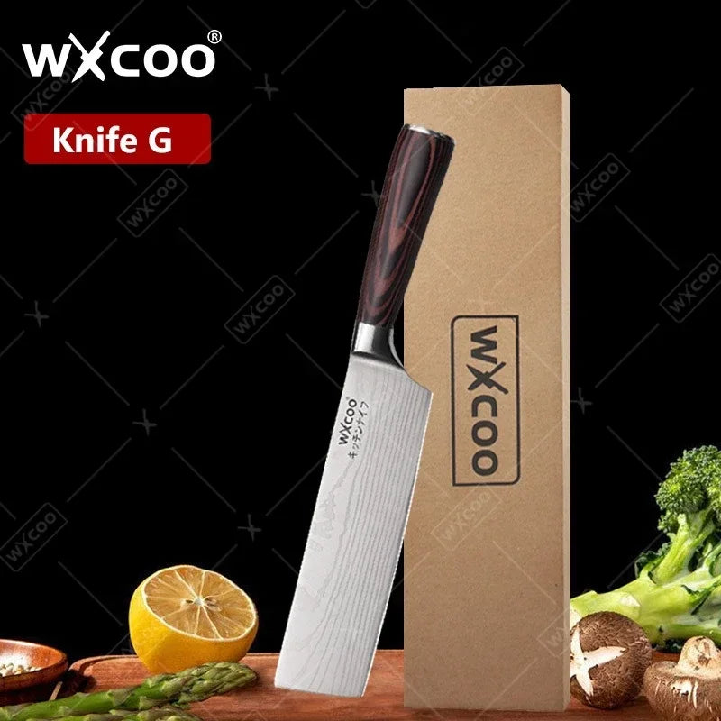 Wxcoo Damascus Pattern Chef Knife Professional Japanese Knives