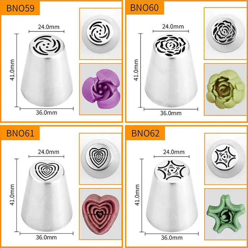 Russian Stainless Steel Piping Tips Flower Shaped Cake