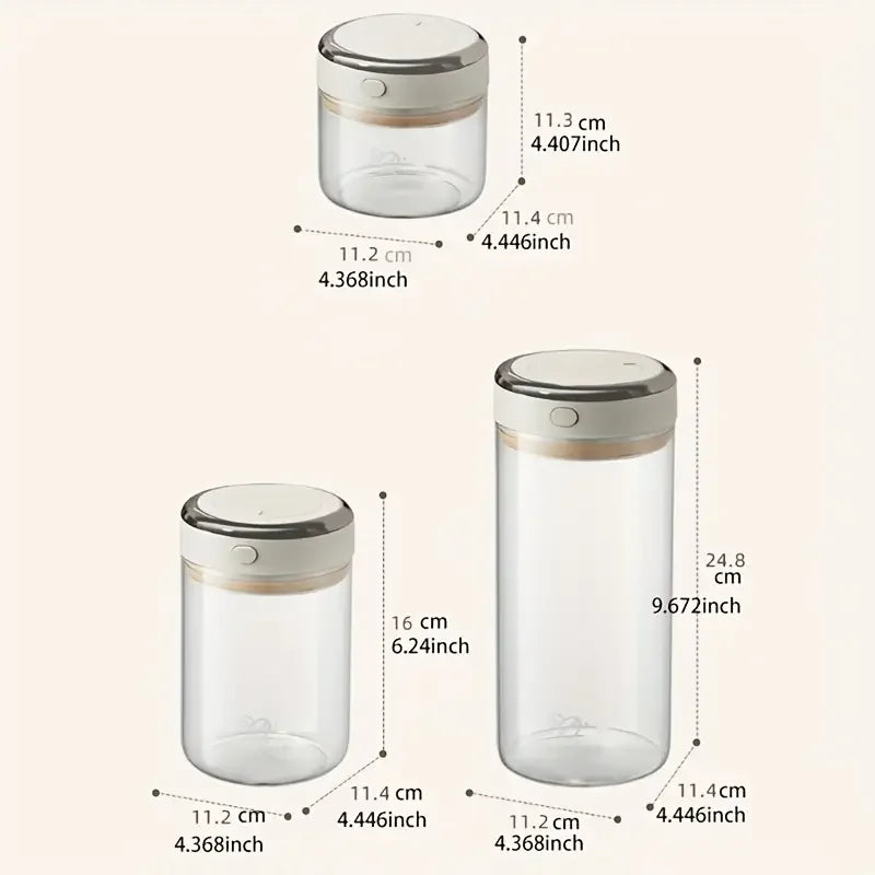 500/1100/1700 Coffee Beans Vacuum Sealed Tank Glass Food