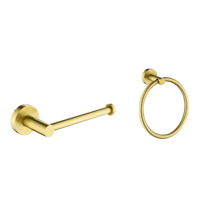 Bathroom Hardware Brushed Gold Toilet Brush Holder Robe