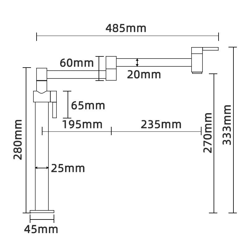 Ciencia Brass Pot Filler Faucet Deck Mount Stove