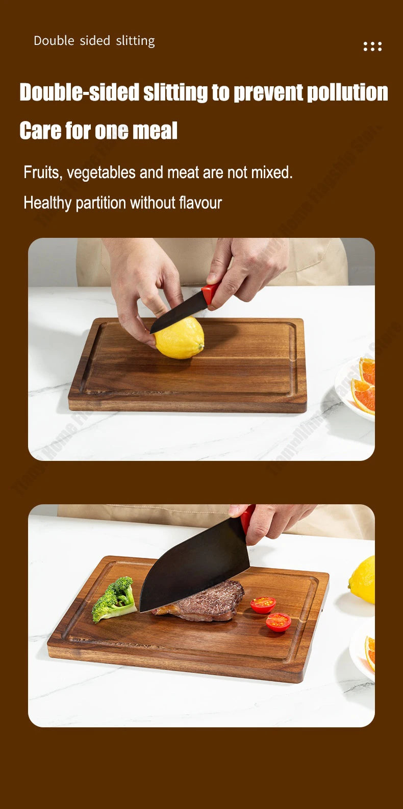 Acacia Wood Cutting Board Thickened Chopping Board Large