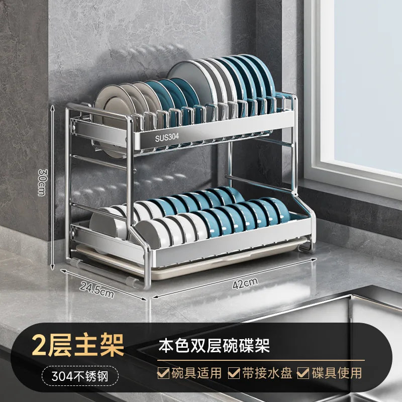 Bowl Dish Storage Rack Drain Rack 304 Stainless