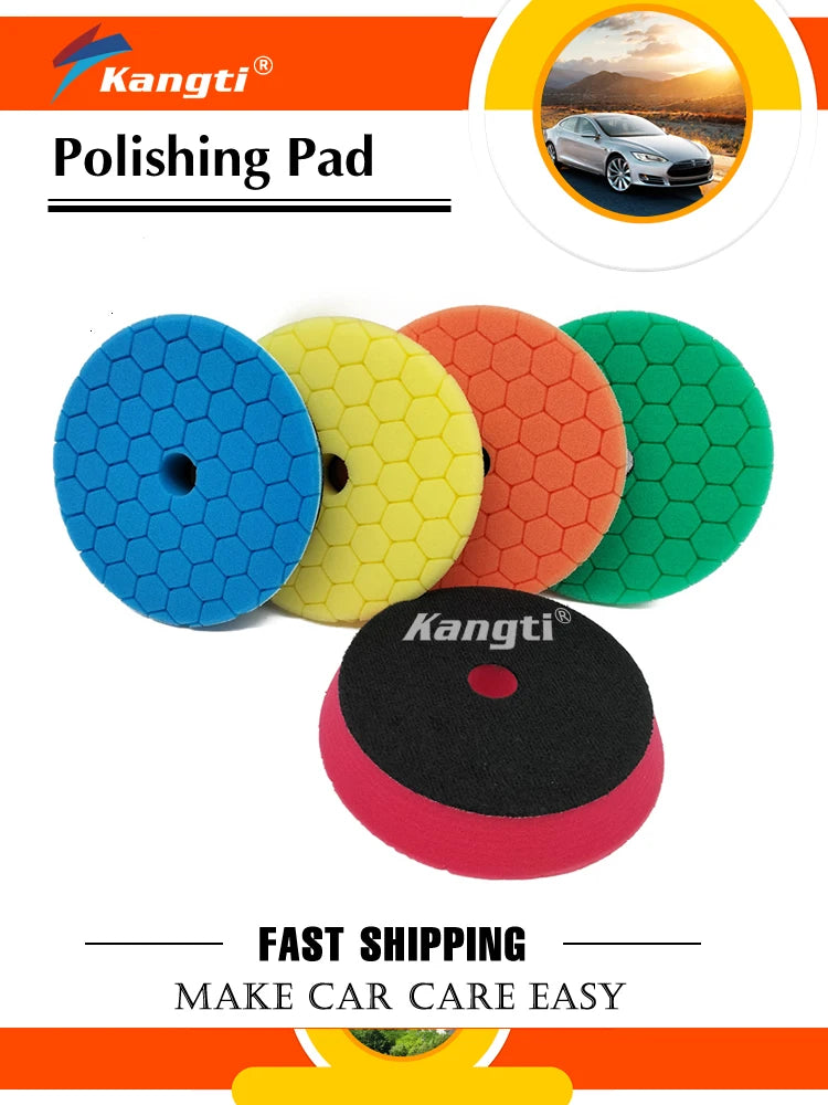 Kangti 5/6 Inch Car Polishing Pad Kit Self-Adhesive