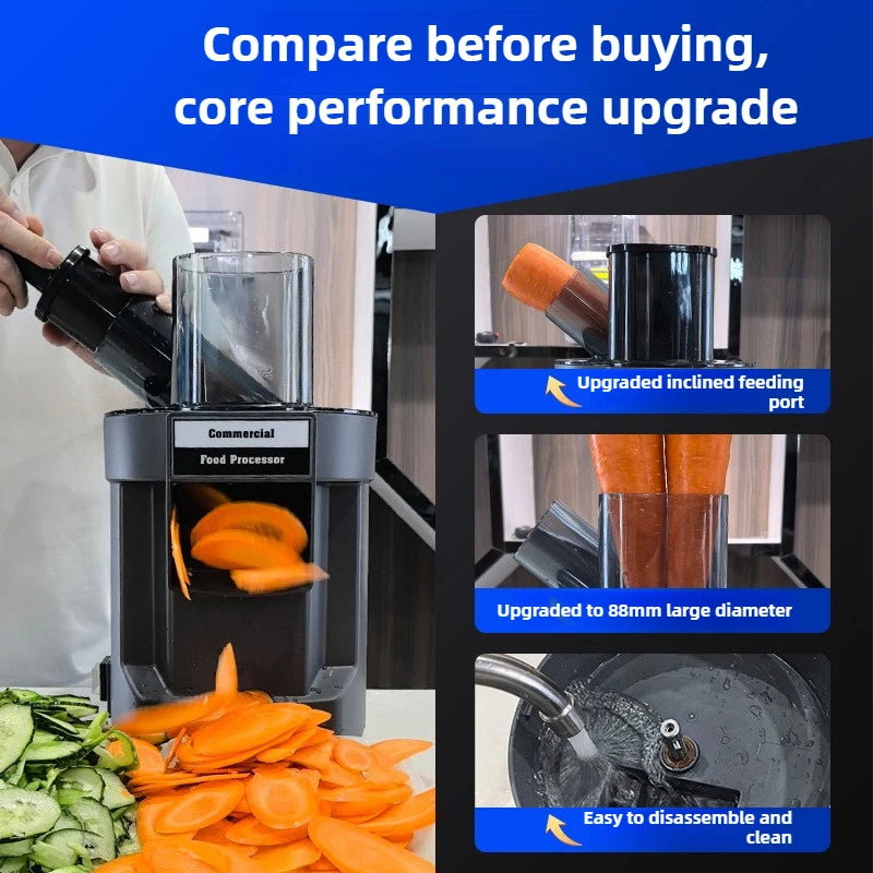 In Dual-Feed Electric Food Chopper Automatic Potato Dicer