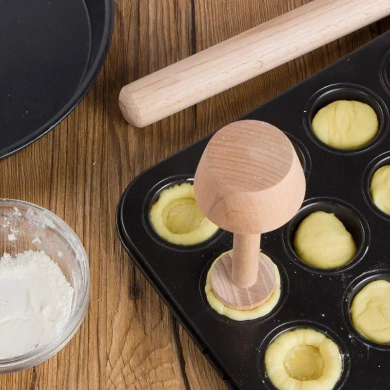 Wooden Egg Tart Double Sides Pastry Egg Tart