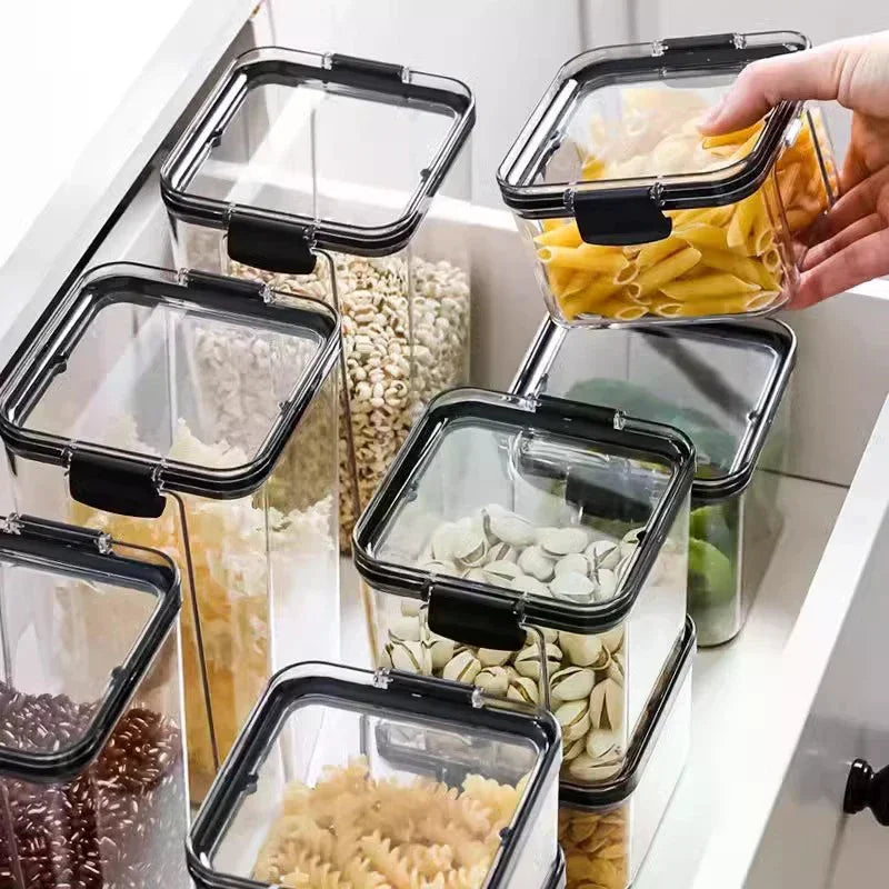 Airtight Sealed Plastic Food Storage Box Transparent Cereal