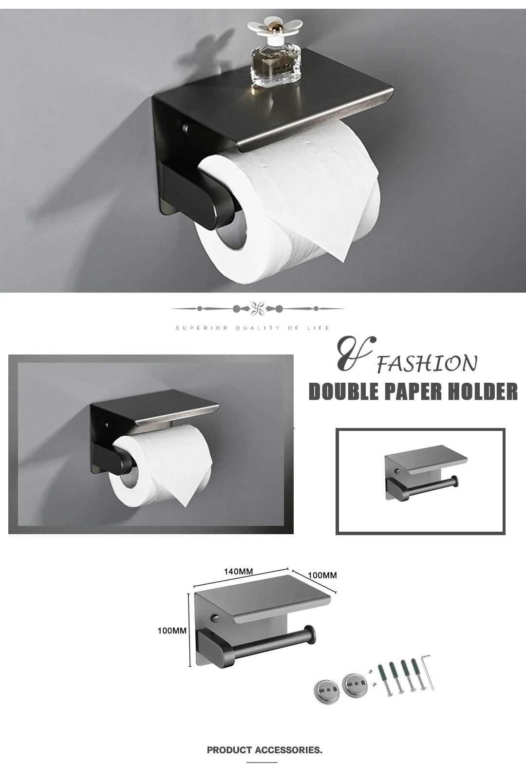 Gray Bathroom Hardware Cup Rack Towel Rack Toilet